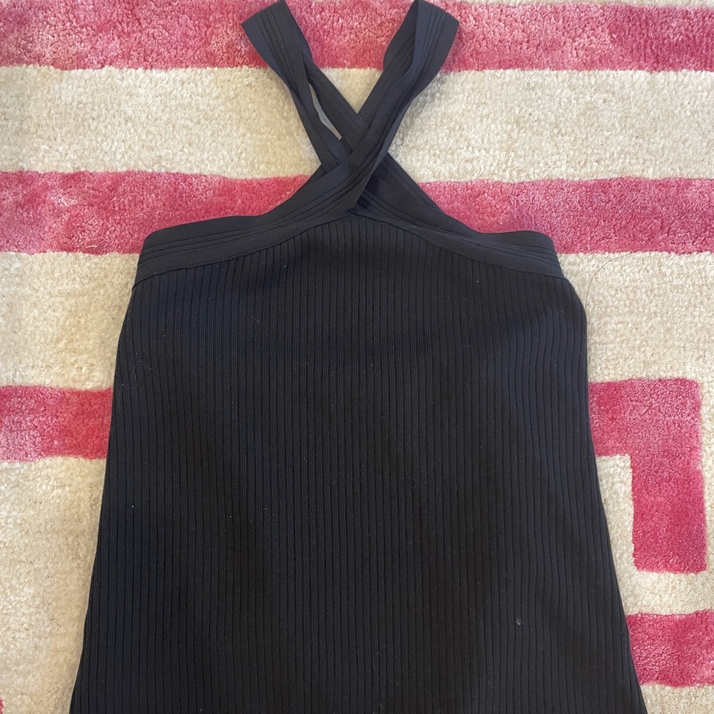Black cross neck night out cami
